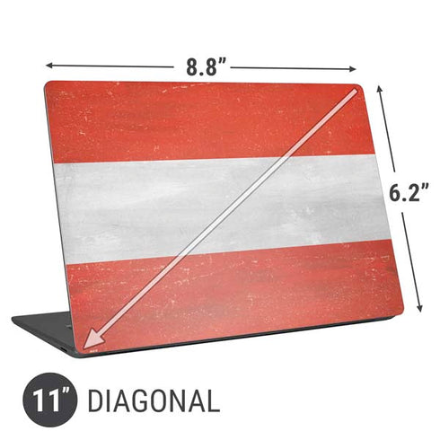 Distressed Austria Flag Universal Laptop 11in (8.8 x 6.2in) Skin